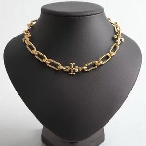 Tory Burch Gold Link Cross Necklace